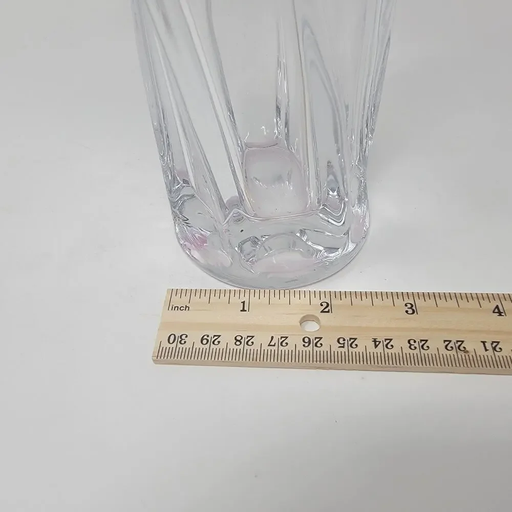 Vintage VTG Spiral Swirl Pattern Pink Ambre Flower Vase